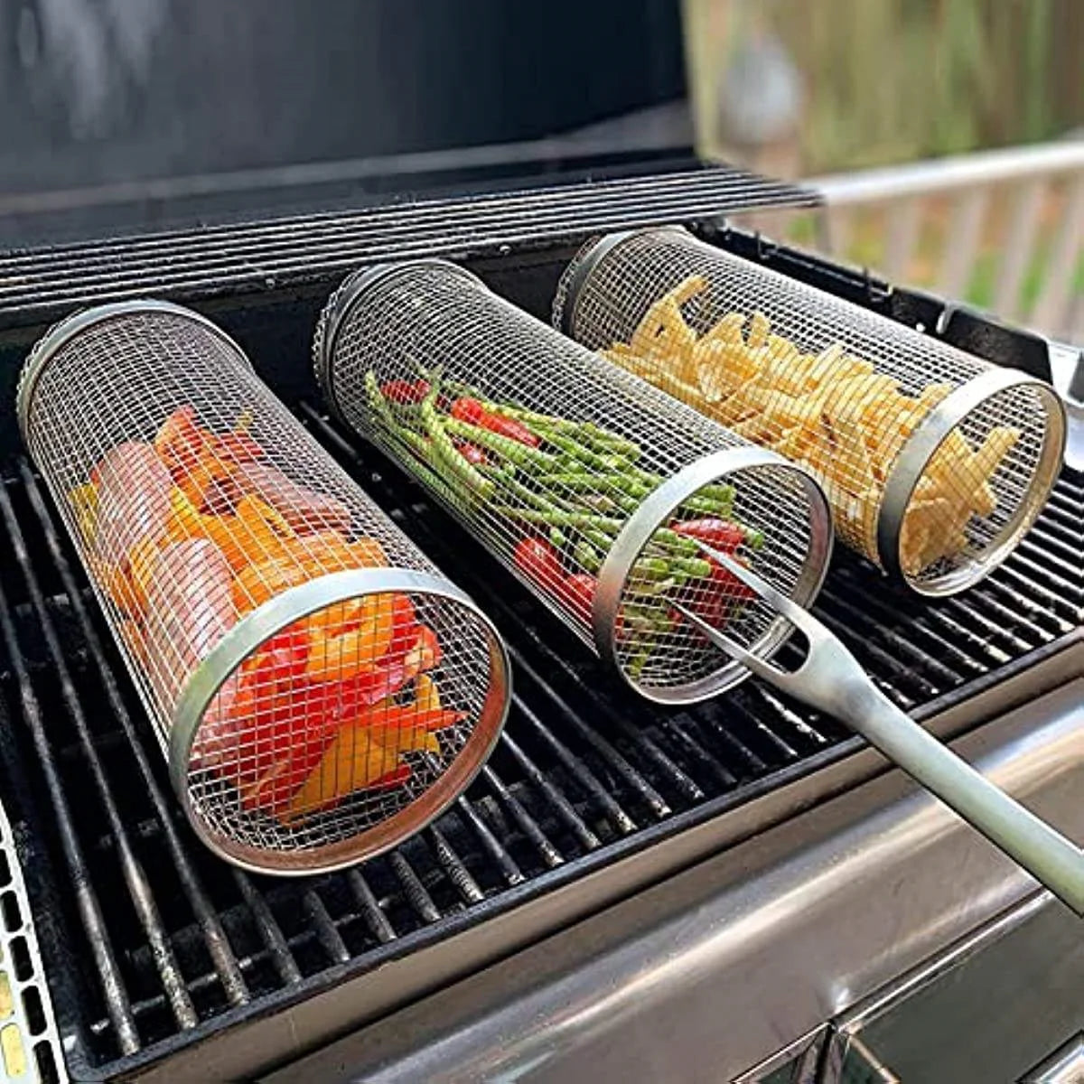 BBQ Rolling Grilling Basket