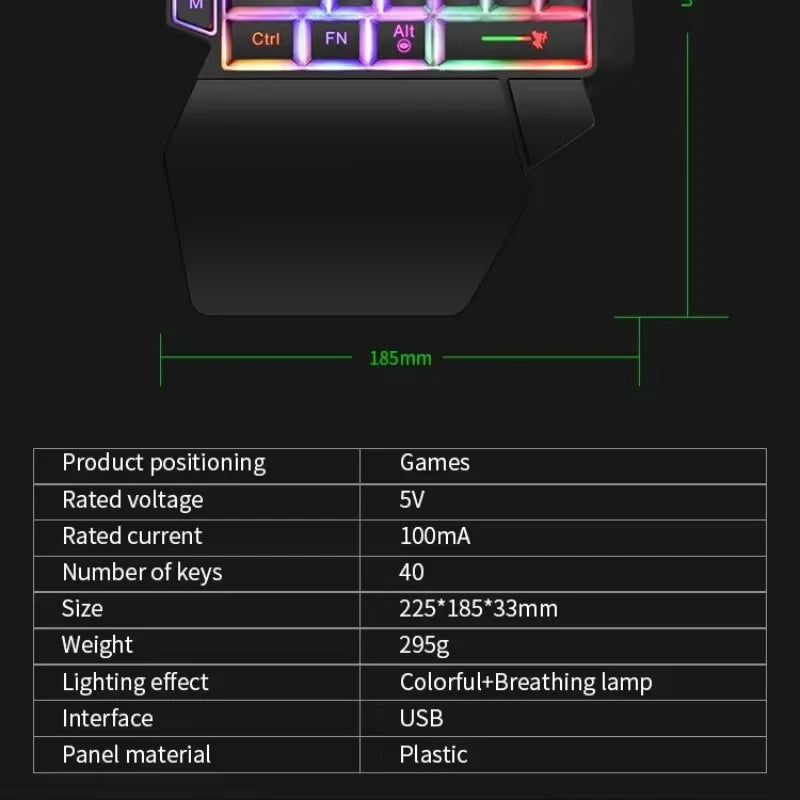 Single Hand Mini Gaming Keyboard