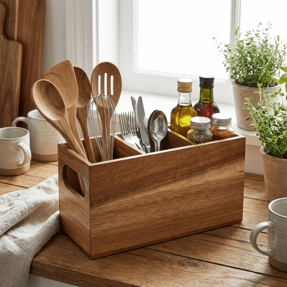 Wooden Utensil Organizer